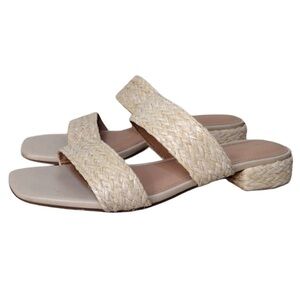 Joie Braided Rafia Niki Sz 7.5 Low Heel Slide On Sandals